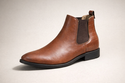 Botte Chelsea en faux leather marron